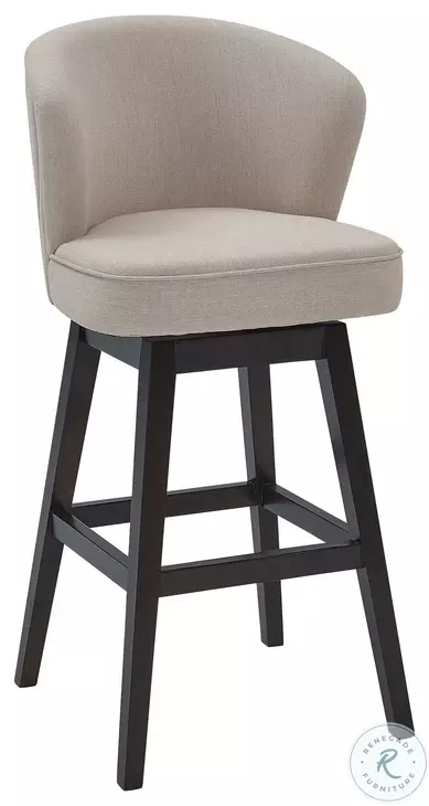 Photo 1 of Armen Living Brandy 26" Counter Height Swivel Tan Fabric and Espresso Wood Bar Stool