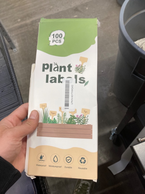 Photo 1 of 100pcs Plant Labels, Garden Plant Markers, Plastic T-Type Plant Tags, Waterproof Garden Signs for Outdoor Garden Plants Garden Potted Plants (3.9” x 2.4”)