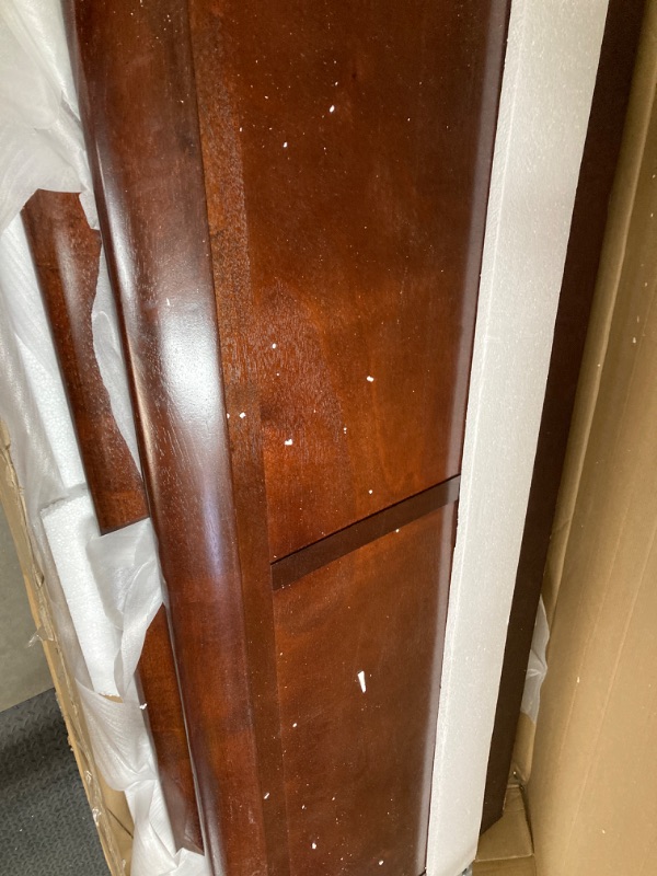 Photo 2 of Acme Louis Philippe Eastern King Bed in Cherry footboard and headboard only-no sides
***crack in wood on top of headboard***