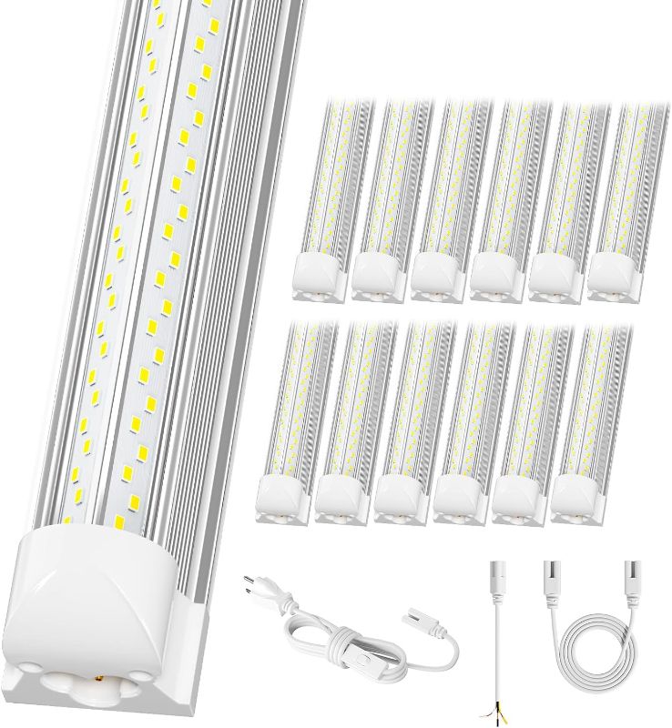 Photo 1 of 
12 Pack 100W 8FT LED Shop Light, super bright 15000LM 5000K V Shape 8' led shop lights