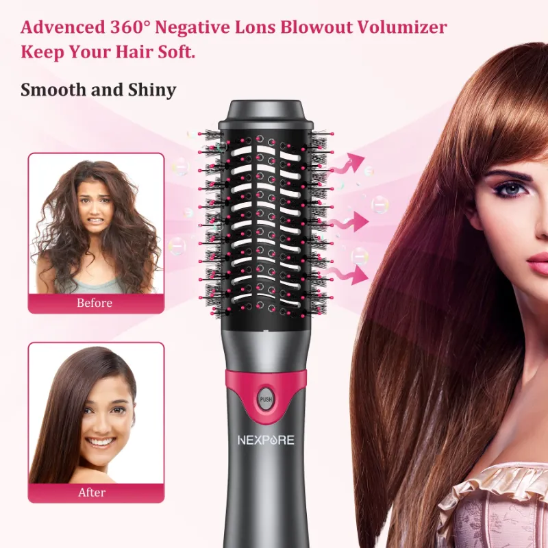 Photo 1 of  Hair Dryer Brush Set, 1" 5 in 1 Hot Air Brush, Drying, Volumizer Hair Styling Tools, Gray