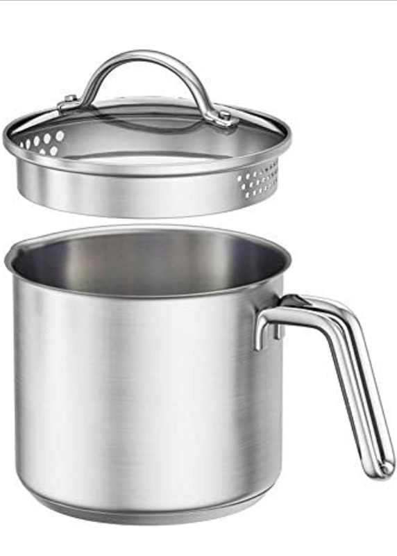 Photo 1 of 1.5 Quart Stainless Steel Saucepan With Pour Spout, Saucepan With Lid, Mini Milk Pan With Spout - Perfect For Boiling Milk, Sauce, Gravies, Pasta, Noodles