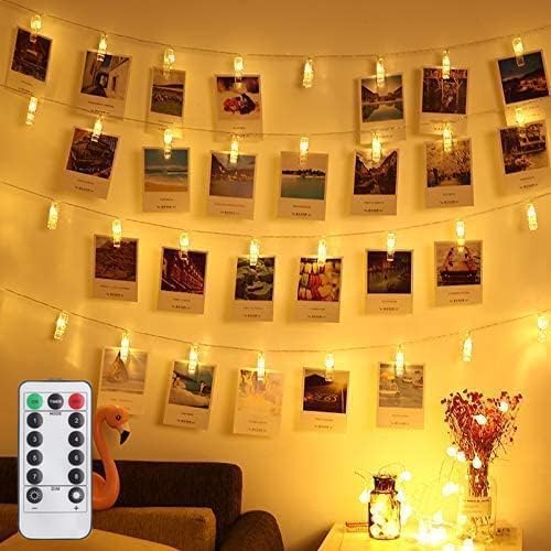 Photo 1 of 20 LED Photo Clip Starry Lights with Remote LED Fairy Twinkle Lights Home Festival Decor Lights for Christmas Party Halloween Thanksgiving Wedding Valentine's Day