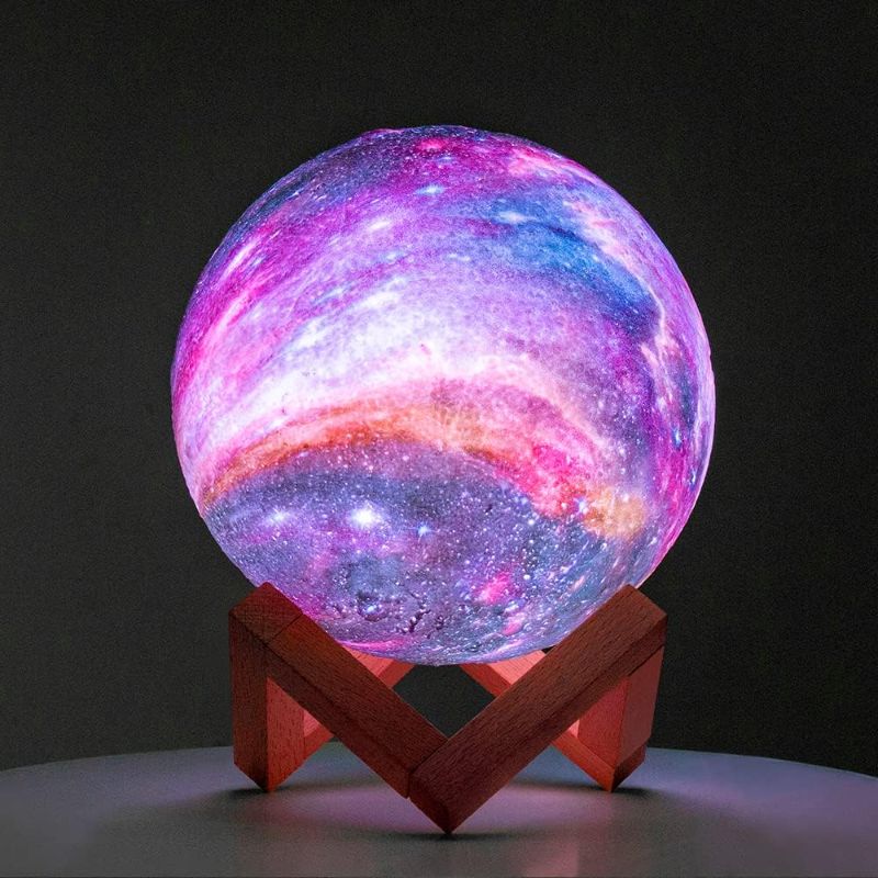 Photo 1 of BRIGHTWORLD Moon Lamp Galaxy Lamp 5.9 inch 16 Colors LED 3D Moon Light, Remote & Touch Control Moon Night Light Gifts for Girls Boys Kids Women Birthday ***MISSING ITEMS SEE NOTES