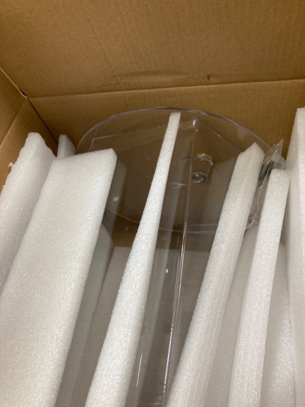 Photo 1 of YUCHENGTECH Upgraded Acrylic Raffle Drum with Handle Raffle Ticket Spinner Clear Ticket Tumbler Holds 5,000 Tickets Raffle Ticket Spinning Cage for Balls, Chips, Tickets with 2 Keys