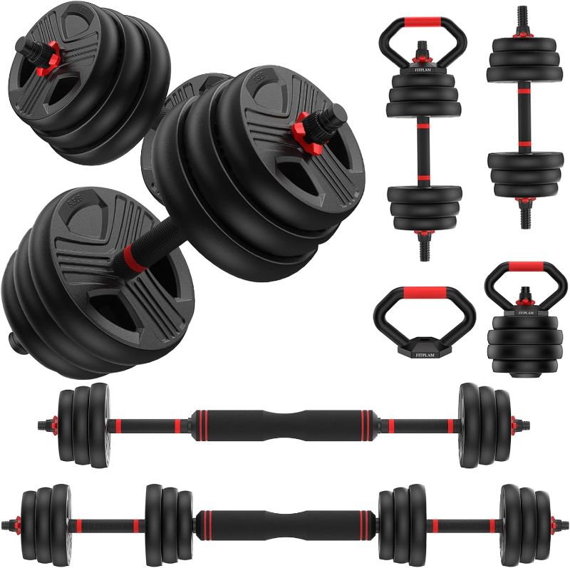 Photo 1 of Adjustable dumbbell set,20/35/45/55/70/90lbs Free Weights set with upgraded nut, 4 in 1 Weight Set Used as Kettlebells, Barbell, Push up Stand, Fitness Exercise for Home Gym Suitable Men/Women