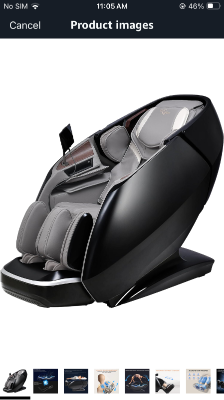 Photo 1 of Alfine 4D Yoga Queen Massage Chair, Full Body Recliner with Flexible SL Track, Automatic Footrest Extension, 3D Calf & Foot Massage, Program Customization & Recall (Black)