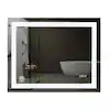 Photo 1 of 40 in. W x 32 in. H Rectangular Frameless Anti-Fog LED Light Wall Bathroom Vanity Mirror in Tempered Glass