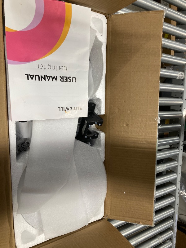 Photo 3 of BLITZWIL Ceiling Fans with Lights and Remote & App Control, 36" Modern Ceiling Fan with 5 Dual-sided Blades, 6-Speeds Noiseless Reversible DC Motor for Farmhouse Bedroom Indoor, White