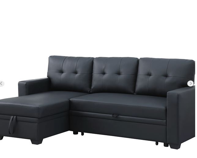 Photo 1 of ** ONLY BOX 3 OF 3 **  DEVION FURNITURE FAUX LEATHER REVERSEIBLE SLEEPER SECTIONAL 