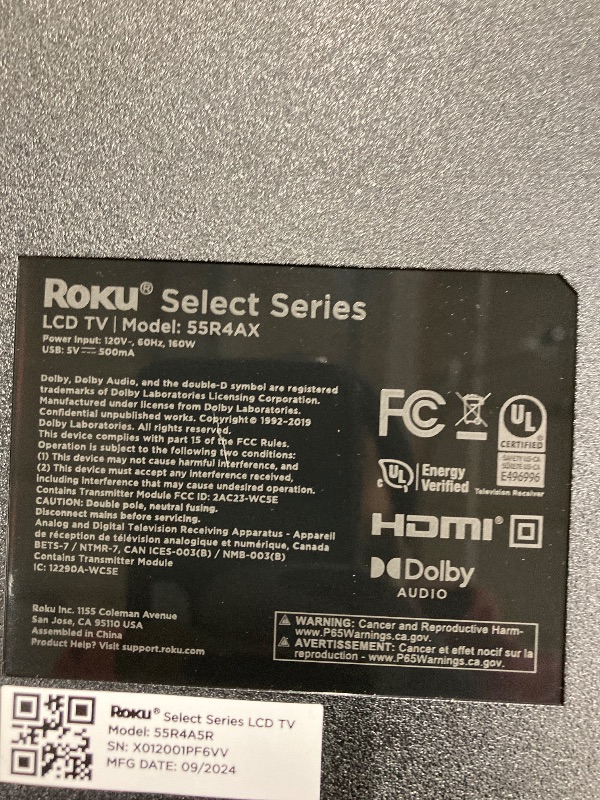 Photo 3 of 55" Class Select Series 4K Smart RokuTV