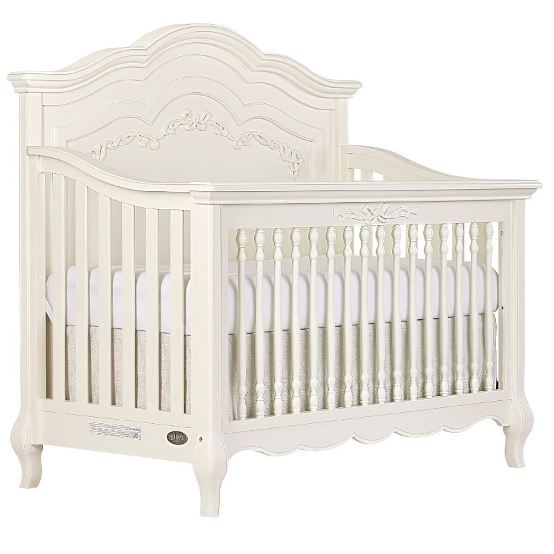 Photo 1 of 
Aurora 5-In-1 Convertible Crib In Ivory Lace, Greenguard Gold Certified, Features 3 Mattress Height Settings, Sturdy And Spacious Baby Crib, Wooden Furniture, 832-FW