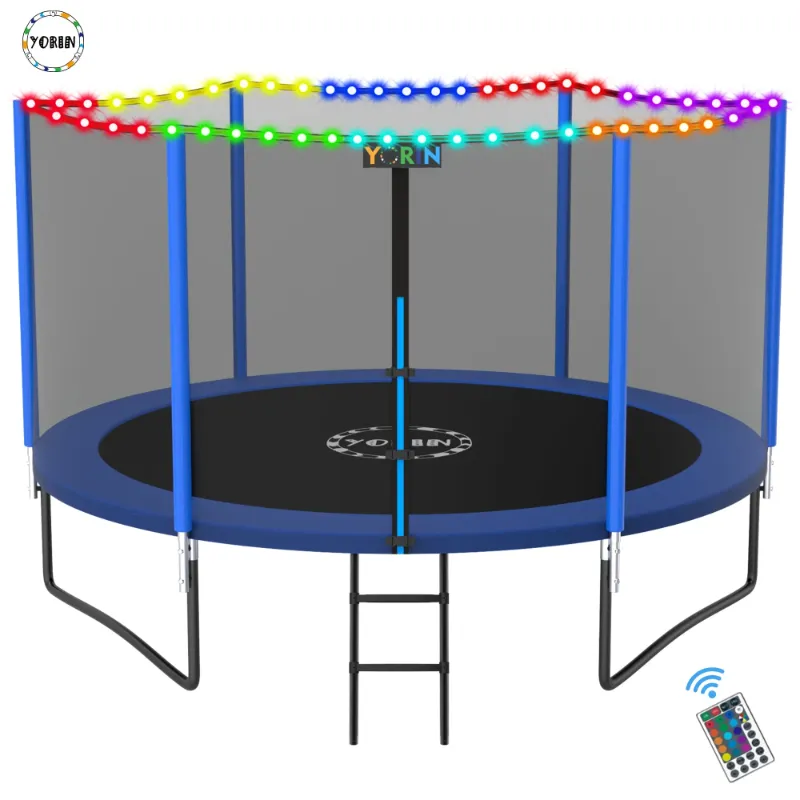 Photo 1 of ***MISSING PARTS***YORIN Trampoline for 2-3 Kids, 8 FT Trampoline for Adults with Enclosure Net, Ladder, Light, 800LBS Weight Capacity Outdoor Round Recreational Trampoline, Heavy Duty Trampoline