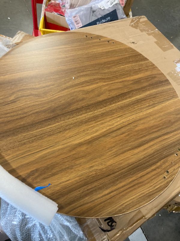 Photo 1 of Coffee Tables for Living Room, Small Round Coffee Table with Storage, Mid Century Modern Solid Wood Coffee Table, Rustic Wooden Circle Center Table Living Room Furniture, Brown Tea Table