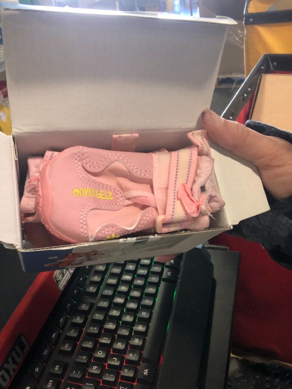 Photo 1 of ***uSED***QUMY Dog Shoes for Large Dogs, Medium Dog Boots & Paw Protectors for Winter Snowy Day, Summer Hot Pavement, Waterproof in Rainy Weather, Outdoor Walking, Indoor Hardfloors Anti Slip Sole Pink 1