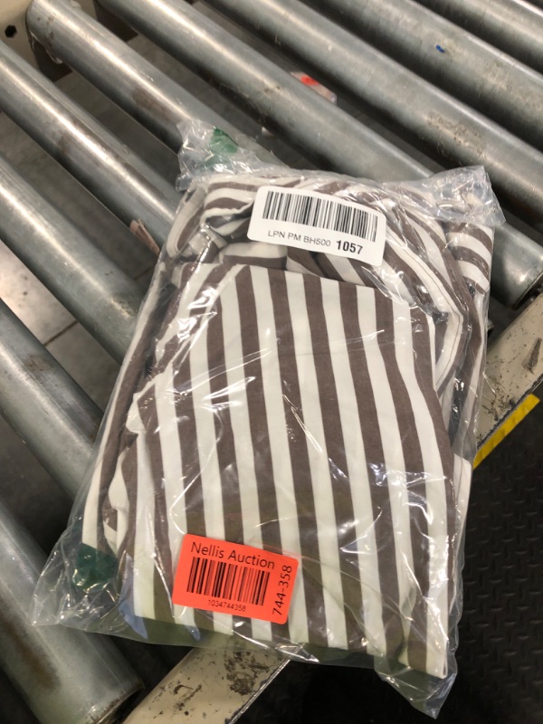 Photo 1 of ***USED***The Drop Women's Jada High Wiast Loose Fit Short, Coffee Bean Stripe, S