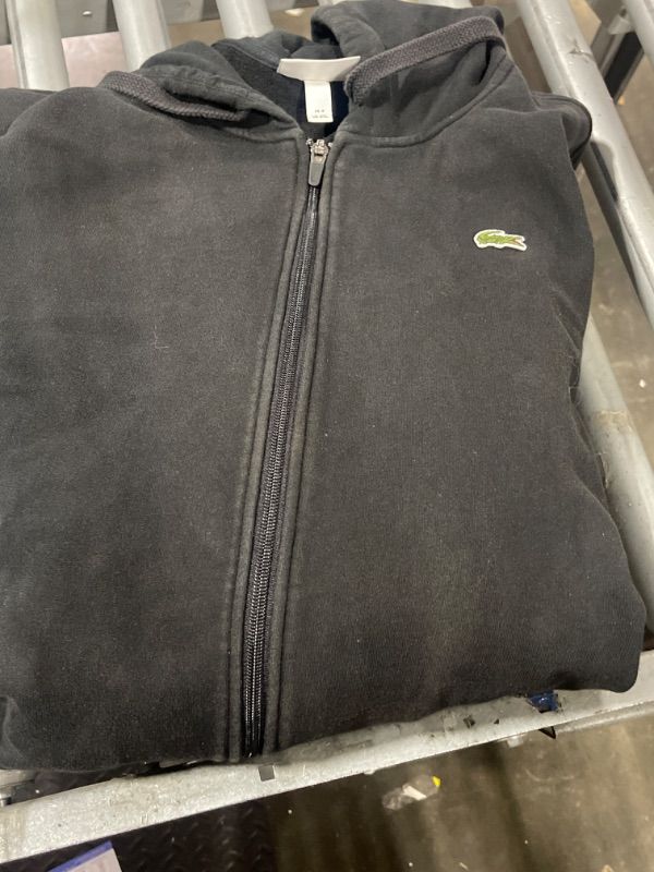 Photo 2 of ***dirty, need clean before use*** Lacoste Men's Long Sleeve Solid Full Zip Up Hoodie Noir
SIZE: 4 XL