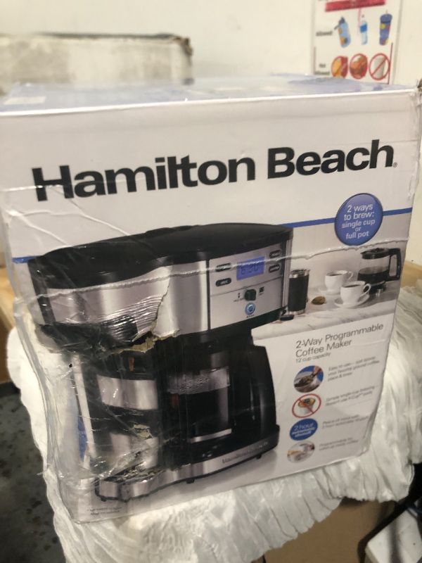 Photo 3 of ***SIMILAR*** Hamilton Beach 2-Way 12 Cup Programmable Drip Coffee Maker & Single Serve Machine, Glass Carafe, Auto Pause and Pour, Black