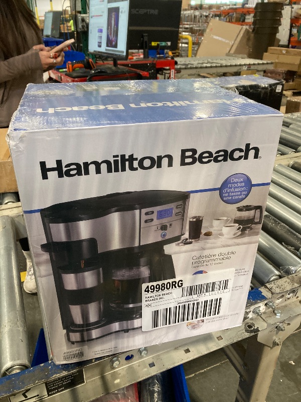 Photo 2 of ***SIMILAR*** Hamilton Beach 2-Way 12 Cup Programmable Drip Coffee Maker & Single Serve Machine, Glass Carafe, Auto Pause and Pour, Black