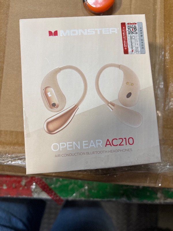 Photo 2 of ***USED***Monster Open Ear AC210 Headphones, Bluetooth 5.4 Earphones Stereo Sound, Wireless Headphones 30 Hours Playback, Type-C Charging, HD Clear Calls, Touch Control, IPX5 Waterproof Open Ear Earbuds,White