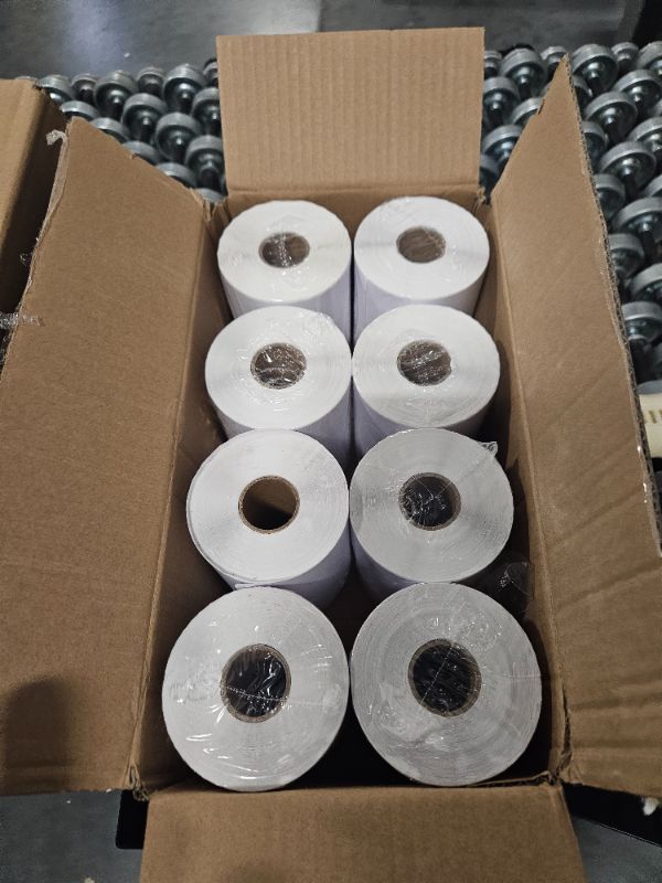 Photo 1 of AKOLABEL 8 Rolls 4" x 6" Direct Thermal Labels, with Perforated line for Thermal Printers - Compatible Zebra & Rollo Printer Blank Thermal Direct Shipping Labels (220 Labels/Roll)