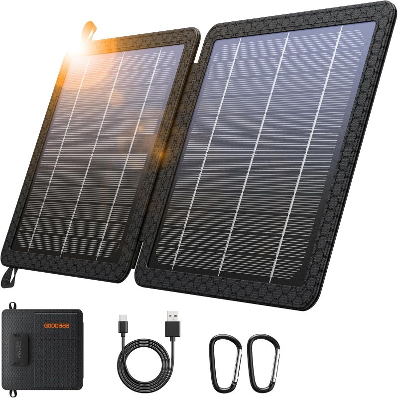 Photo 1 of ***USED***GOODaaa 10W Portable Solar Charger with Dual USB Outputs Super Handy Foldable Size 24% High Conversion Efficiency Solar Panels, Waterproof & Dustproof & Shockproof, Wide Compatibility