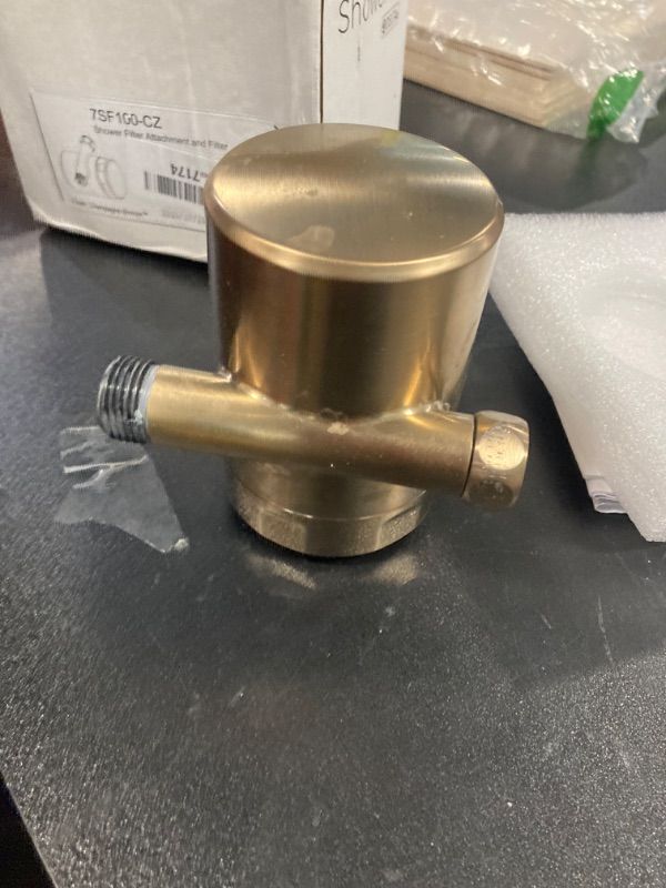 Photo 1 of Delta Faucet Clarifi Standard Shower Filter Attachment with Filter, Shower Water Filter, Shower Head Filter, Champagne Bronze 7SF100-CZ