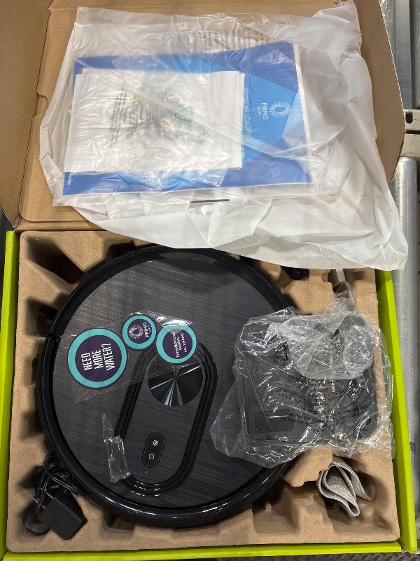 Photo 3 of ***USED***Robot Vacuum and Mop Combo, 2 in 1 Mopping Robotic Vacuum with App/Bluetooth/Voice, Schedule, 3200Pa Max Suction, Slim Self-Charging Robot Vacuum Cleaner, Ideal for Pet Hair, Hard Floor, Carpet