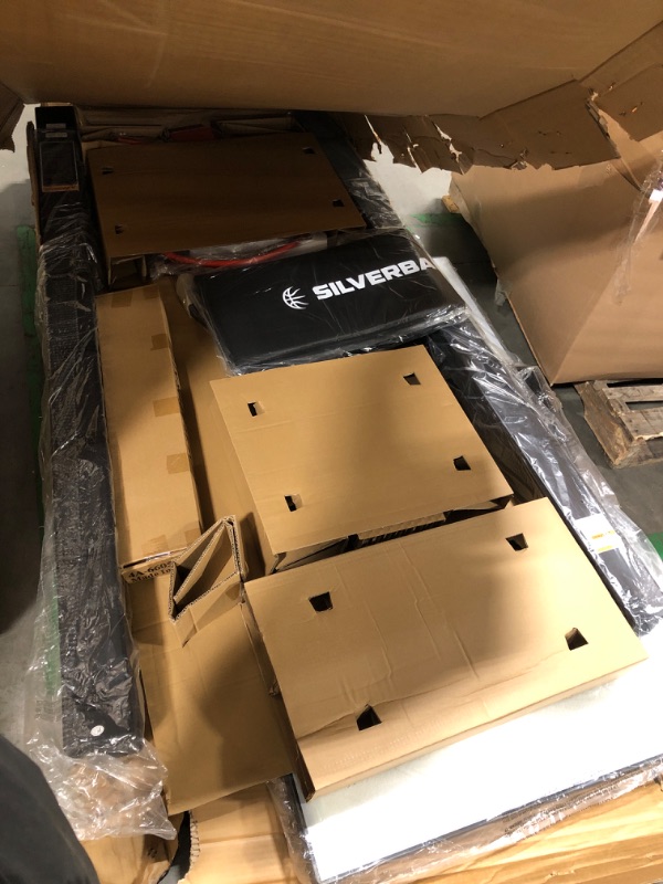 Photo 1 of Silverback 54" In-Ground Height Adjustable Basketball System with Tempered Glass Backboard, Pro-Style Breakaway Rim, and Backboard Pad