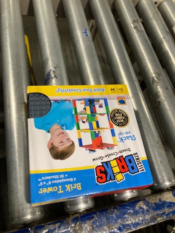 Photo 1 of Strictly Briks Compatible with Lego Classic Stackable Baseplates, Building Bricks for Towers, Shelves, and More, Charcoal Gray, 4 Base Plates & 30 Stackers, 6x6 Inches