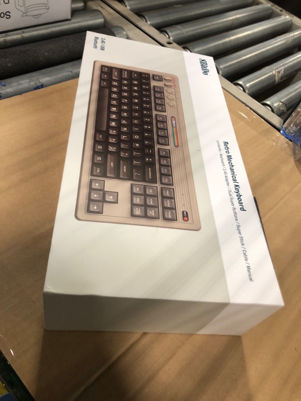 Photo 2 of 8BitDo Retro Mechanical Keyboard, Bluetooth/2.4G/USB-C Hot Swappable Gaming Keyboard with 87 Keys, Dual Super Buttons and Super Stick for Windows and Android - C64 Edition