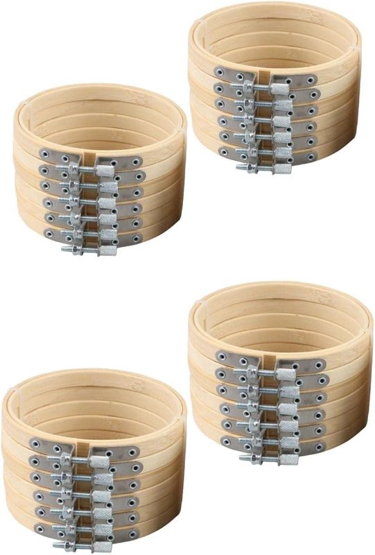 Photo 1 of Generic 24x Bamboo Hand Embroidery Hoops 3in 4in for Ornaments, as described