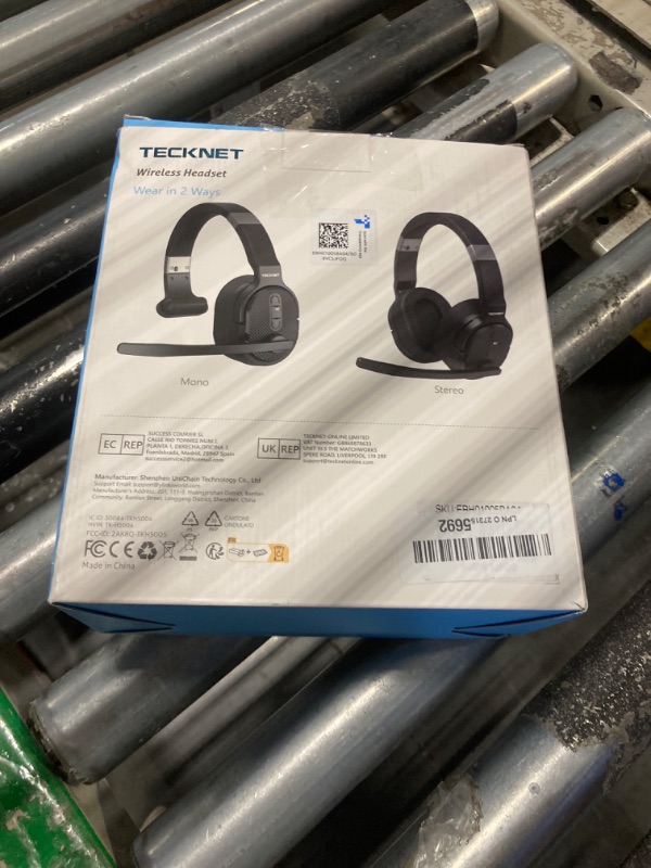 Photo 4 of ***USED***TECKNET Bluetooth Trucker Headset, Single and Dual Ear Wireless Headset with Mic for Work Noise Cancelling, 50Hrs 3 EQ Music Modes Trucker Bluetooth Headset for PC, Drivers, Office, Call Center Work