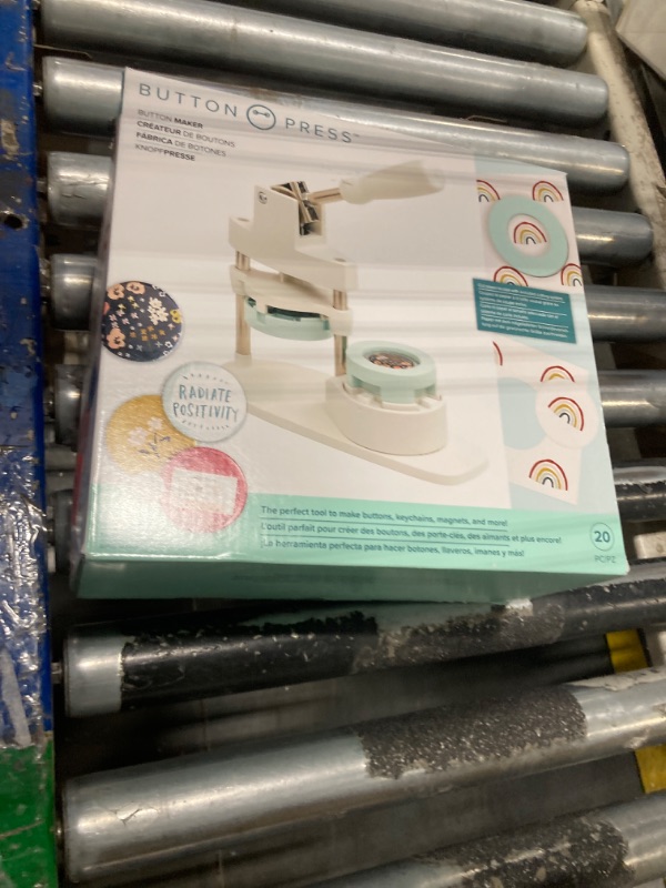 Photo 1 of We R Memory Keepers, Button Press Kit, Includes Button Press, Cutting Inserts, Medium Circle Die, Medium Press Insert, 5 Buttons, Make Pins, Buttons, Badges, and Keychains