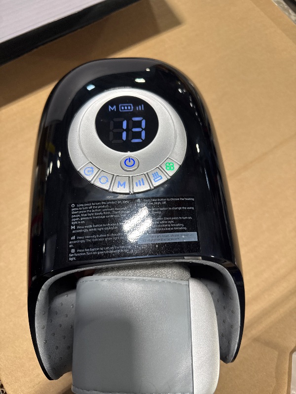 Photo 1 of Hand Massager with Heat and Compression, 3D Machine for Arthritis and Carpal Tunnel Syndrome Relief, 6 Levels Pressure Point Massage, Wrist and Palm Kneading with Blowing Mode, Gifts for Women, Black