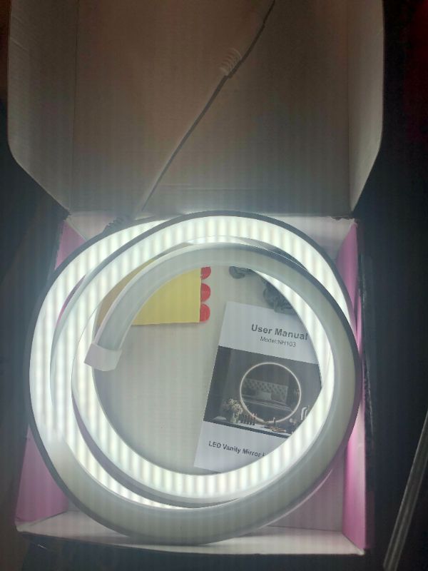 Photo 3 of ***USED***MY BEAUTY LIGHT LED Vanity Lights Strip for Mirror, 6000K Bright Daylight White Vanity Mirror Lights, 4.92FT Dimmable Makeup Light, ELT Approval 24V Stick on Lights for Mirror