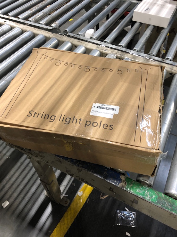 Photo 1 of 10Ft String Light Poles 4 Pack,Light Poles for Outside Lights,Outdoor with Fence Brackets Hanging Lights,Metal Stand Deck Patio Backyard