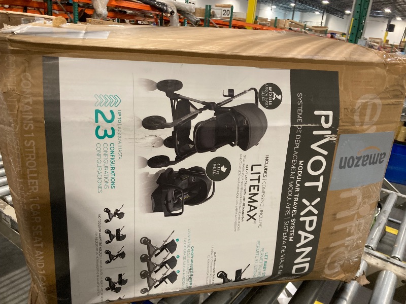 Photo 1 of ***DIRTY*** Evenflo Pivot Xpand Modular Travel System with LiteMax Infant Car Seat with Anti-Rebound Bar (Sabino Gray)