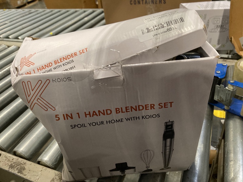Photo 1 of KOIOS Immersion Blender, 1100W Trigger Variable Speed Hand Blender, 5-in-1 Immersion Blender Handheld, Anti-scratch Stick Blender with Chopper, Whisk, Beaker and Frother, Non-BPA
