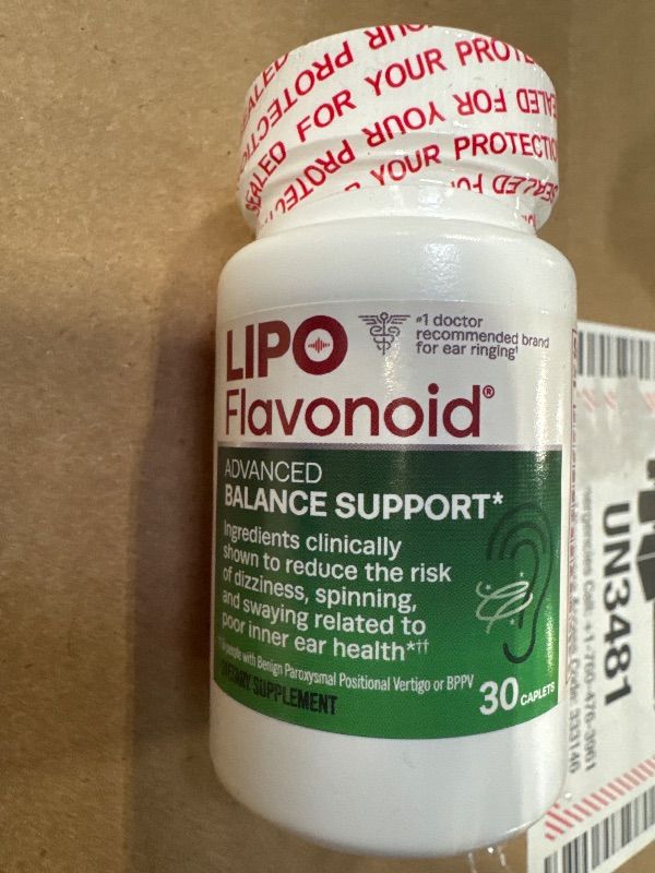 Photo 3 of 
Lipo-Flavonoid Balance Support, Helps Reduce The Risk of Vertigo Like Symptoms, Dizziness, Spinning and Swaying Related to Poor Inner Ear Health (30ct