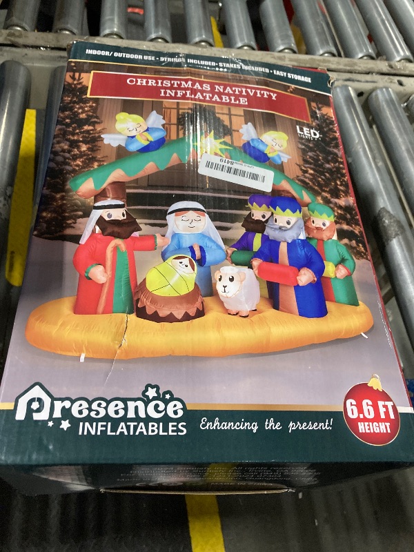 Photo 1 of 2024 Christmas Inflatables Nativity Scene Outdoor Decorations, Large Christmas Blow Up Yard Decorations with LED Lights Nativity Sets for Garden Lawn Xmas Decor
