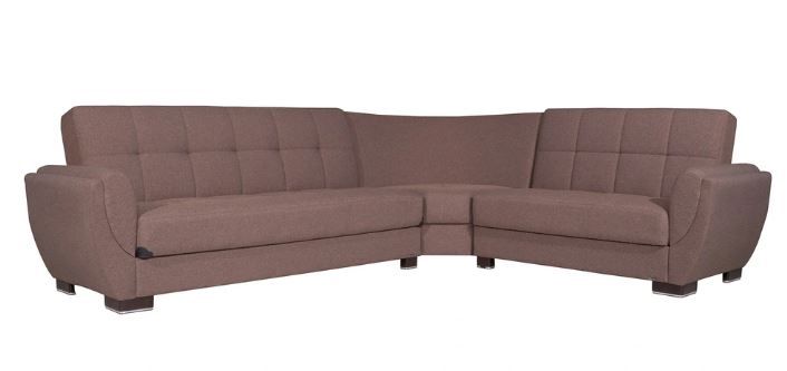 Photo 1 of *PARTIAL SET, ONLY HALF COUCH, BE ADVISED!!!*

Armada Air Fabric Convertible Shaped Sectional Sofa, Brown 