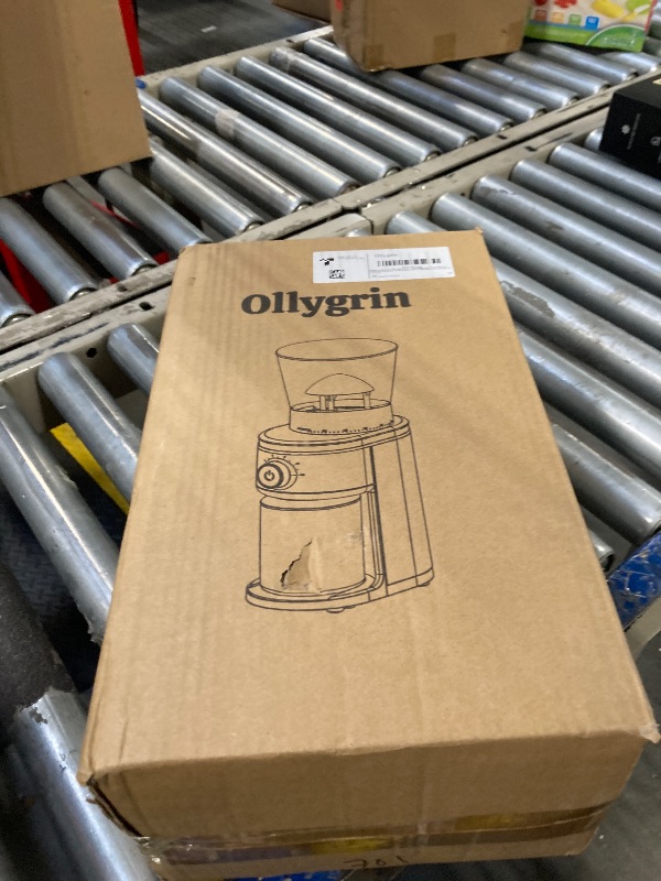 Photo 1 of ***USED***Ollygrin Burr Coffee Grinder, Electric Conical Coffee Bean Grinder With 30 Adjustable Grind Settings For 2-12 Cups, Sliver & Black