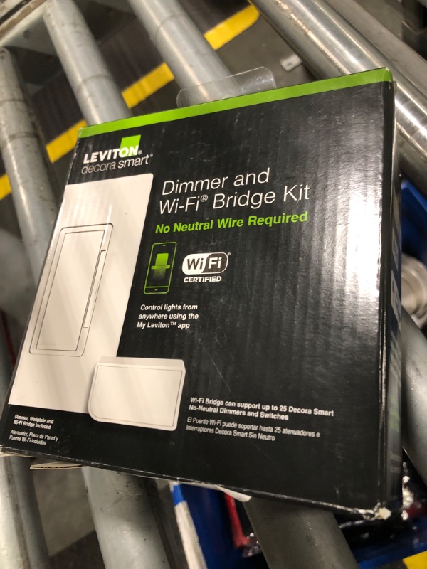 Photo 1 of Leviton Decora Smart No-Neutral Dimmer & Wi-Fi Bridge Kit for Older Homes Without a Neutral Wire (Works with My Leviton App for controlling light)