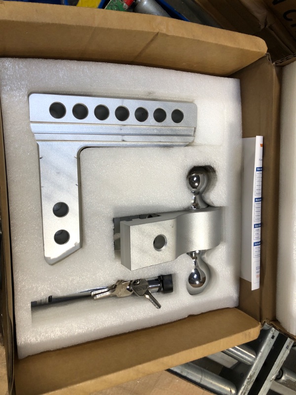 Photo 1 of Tlvuvmo Adjustable Trailer Hitch, 6 Inch Drop Hitch Ball Mount (Fits 2-Inch Receiver), 12,500 LBS GTW, (2" & 2-5/16") Chrome Plated Steels Balls, Aluminum Tow Hitches with Two Anti-Theft Pins Locks