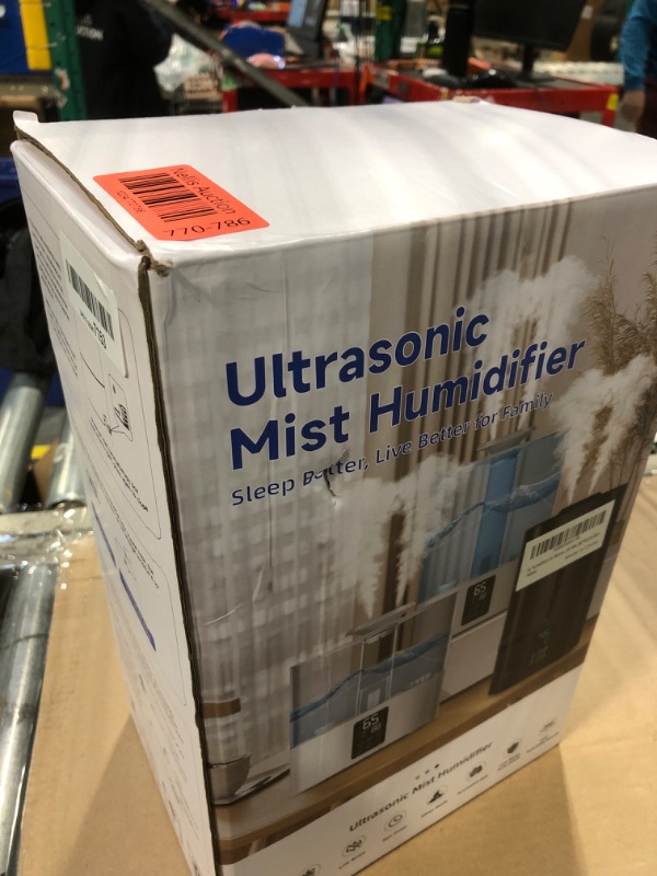 Photo 1 of 6L Humidifiers for Bedroom Large Room Home, Cool and Warm Humidifiers for Baby and Plants Mist Top Fill Desk Humidifiers Essential Oil Diffuser, Quiet with Adjustable Mist,360°Nozzle-Black