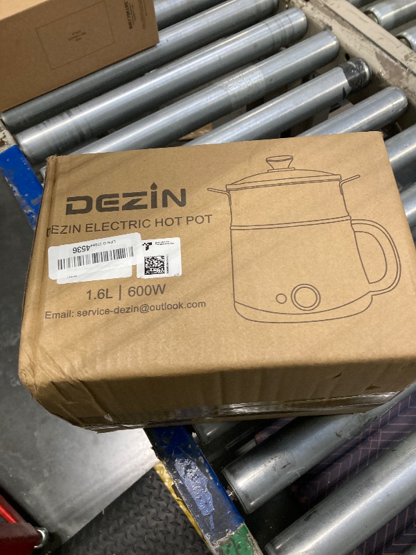 Photo 1 of Dezin Hot Pot Electric with Steamer, Rapid Noodles Cooker, Stainless Steel Electric Pot 1.6 Liter, Perfect for Ramen, Egg, Dumpling, Soup, Oatmeal with Temperature Control and Keep Warm Function