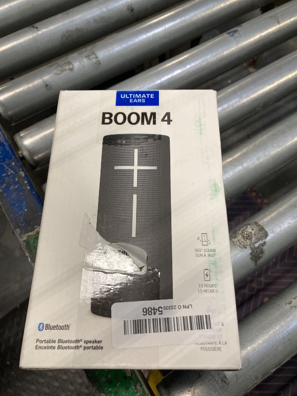 Photo 1 of ***USED***Ultimate Ears Boom 4 Portable Waterproof Bluetooth Speaker with 360-Degree, Bold, Immersive, Crystal-Clear Sound, Floating Speaker with 15-Hour Battery and 147ft (45m) Range - Black