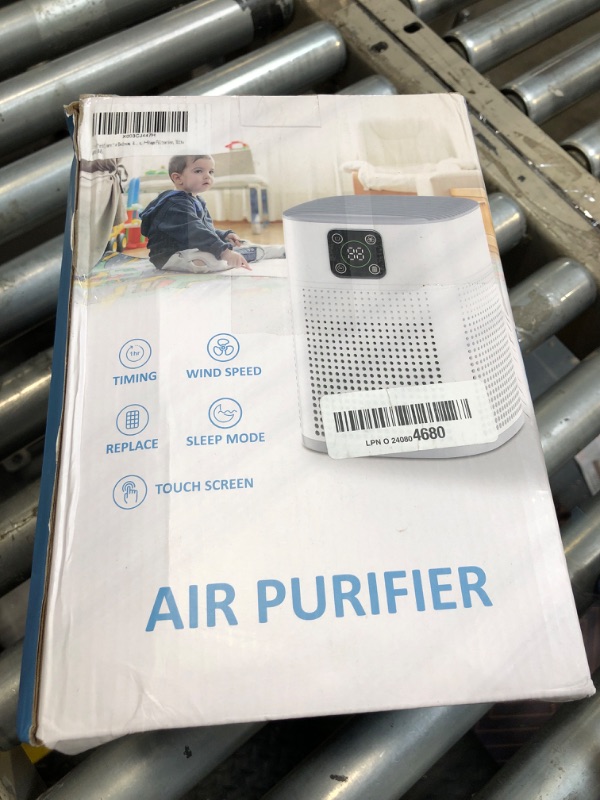 Photo 1 of Air Purifiers for Bedroom, Honeyuan H13 HEPA Air Purifier for Home Large Room 600 sqft, Air purifiers with 360°Air Intake, 3 Fan Speeds, 3-Stage Filtration, White