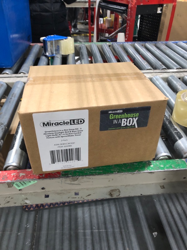 Photo 1 of Miracle LED Greenhouse in a Box Grow Kit - Includes 4 Absolute Daylight Red & Blue Spectrum 100W Replacement Grow Light Bulbs & 1 4-Socket Corded Fixture with SproutMatic Grow Light Timer (2-Pack)
